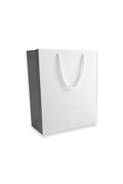 ABB Matbaa 50 Adet Beyaz Karton İpli Çanta (20.5x25.5x10)