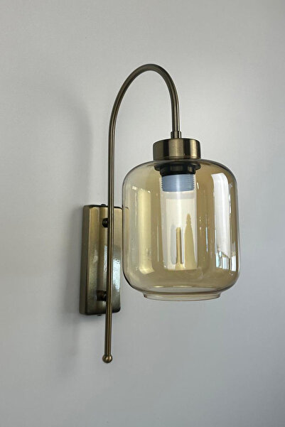 Bamyum Serra Honey Color Glass Sconce Wall Lamp Modern Hotel Cafe Vintage Living Room Bedroom Stairs Retro