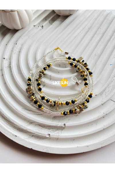 LiKESUN Spotted Jasper Light Design Women's Glasses Strap Eyeglass Cord (Double Wrap Necklace)