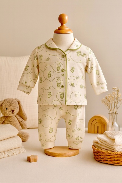 KapsülBebek 100% Organic Cotton 2-Pack Seasonal Unisex Daily Baby Pajamas Set – Top, Bottom
