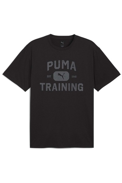 Puma 526568 M Graphics Train Logo Rlxd Tee Tricou Tricou pentru bărbați NEGRU