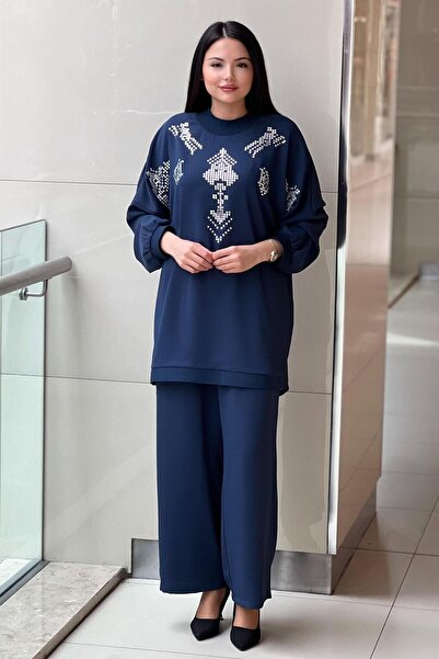 Ghisa Baguette Stone Ribbed Trousers Suit