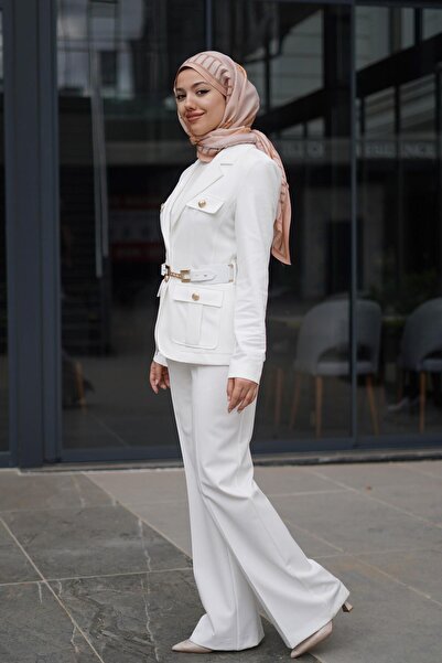 Ekol Jacket and Trousers Set - Button and Belt Detail