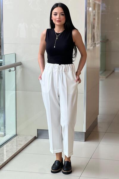 sentez giyim Synthesis Elastic Waist Thin Double Leg Pants