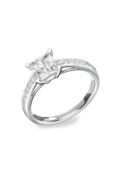 Swarovski Attract Yüzük, Pavé, Beyaz, Rodyum kaplama