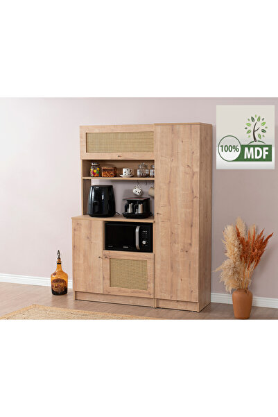 Castabal Home Vetra Hazeran Kahve Köşesi Dolap Seti ( Meşe )