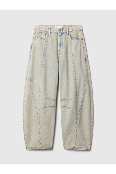 GAP Kadın Bej High Rise Horseshoe Jean Pantolon