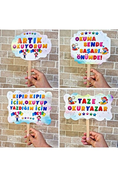 Etkinlikdenizi Artık Okuyorum El Pankartı - 4 Parça