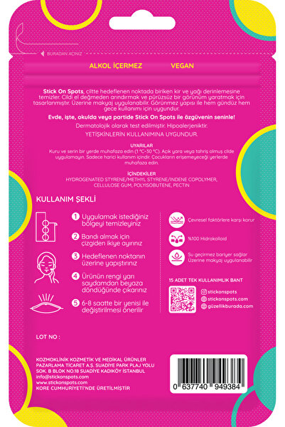 Stick On Spots S.O.S Original (15’li) & Mixy (24’lü) – %100 Hidrokolloid Bandı