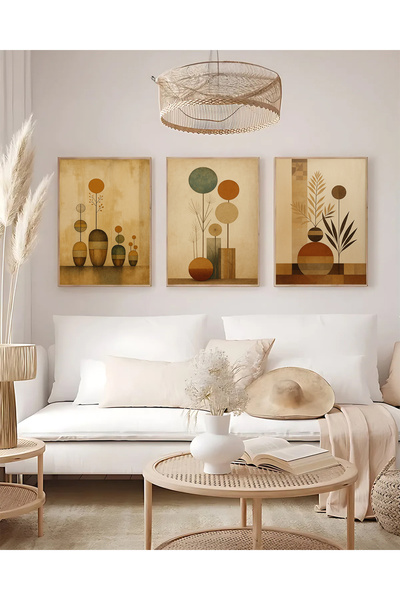 woodsia Set de pictură din lemn MDF cu aspect cadru 3 piese UCMD SET1068