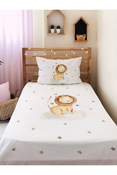 milroma Aslan Desenli Kadife Dekoratif Çocuk Yatak Örtüsü