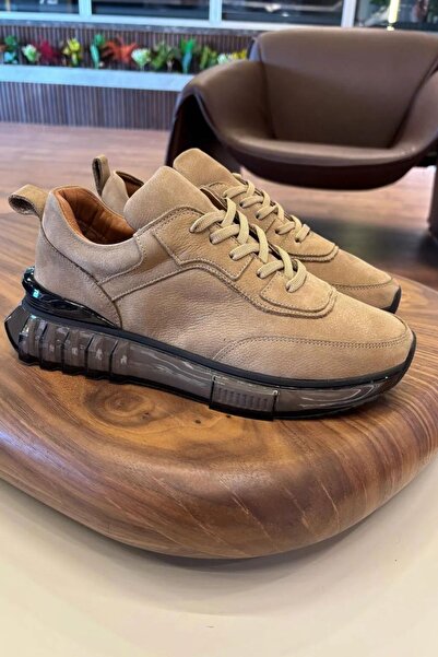 Paulo 10000 TENISURI BĂRBAȚI DIN PIELE AUTENTICĂ BEJ - PANTOFI SPORT BĂRBAȚI