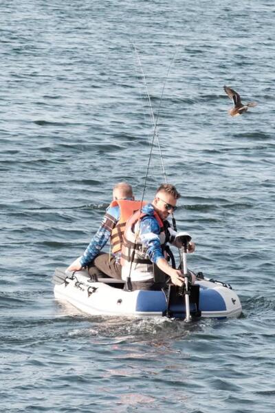 Oslo Fishing Team 2.40mt Mavi Beyaz Şişme Bot Haibo ET-54 Deniz-Göl Bot Seti