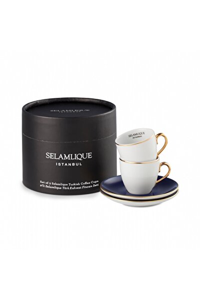 Selamlique 2 li Klasik Mavi Türk Kahvesi Fincanları