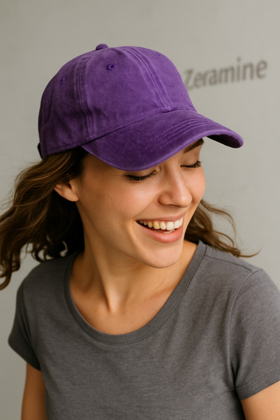 ZERAMİNE Unisex Washable Vintage Hat Purple Hat Cap
