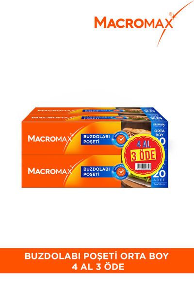 MACRO MAX Buzdolabı Poşeti 4 Al 3 Öde