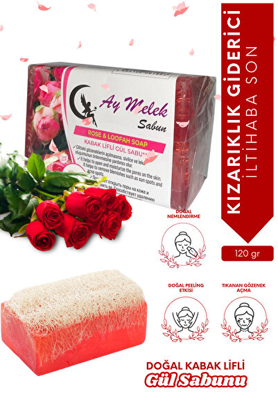 AYMELEK Sabun Doğal Kabak Lifli Gül Sabunu