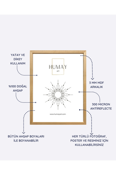 Humay Art Ahşap Modern Dekoratif Çerçeve 30x42 Cm iç ölçüsü