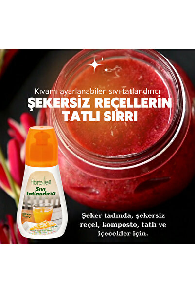 Fibrelle Zero Sıvı Tatlandırıcı 200 Ml. ( Sukraloz Bazlı ) Sıvı Tatlandırıcı Turuncu Kapak