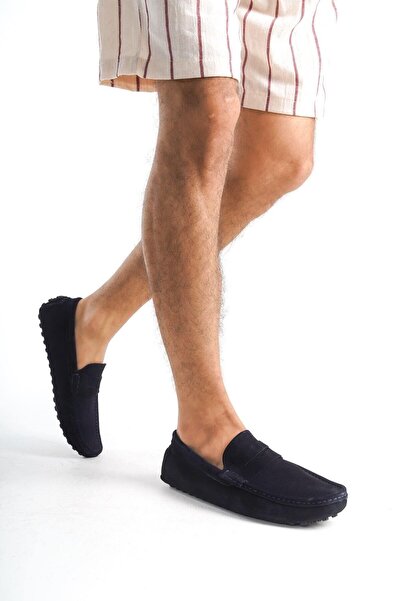 Mubiano Истинска кожа мъжки сует лофер в тъмно син цвят -MSSR1277-LCV