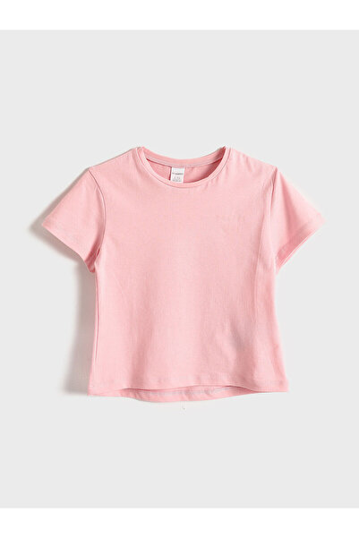 LC Waikiki Βασικό κοριτσίστικο μπλουζάκι LCW Kids Crew Neck