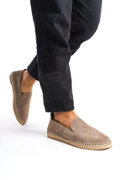 Mubiano Истинска кожа Летни мъжки джут подметка визон сует еспадрили и мокасини -MSSR1120-VZ