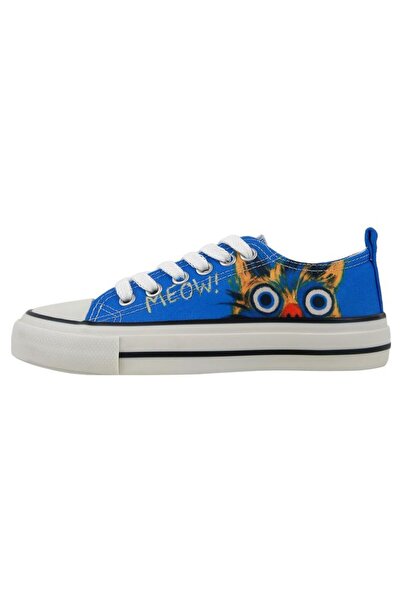 Dogo Women's Vegan Blue Sneakers - Meow Attack Design