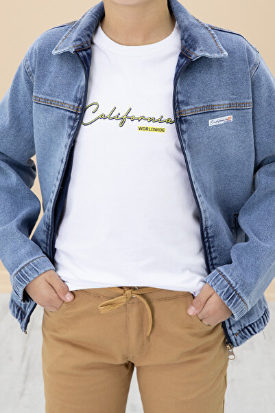 Cansın Mini Синій джинсовий костюм на блискавці Брюки-куртка 3 шт для хлопчиків 20140