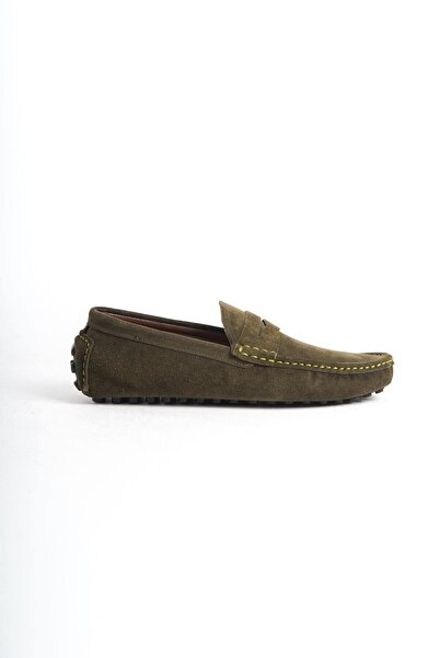 Mubiano Естествена кожа мъжки сует хаки мокасини -MSSR1277-HK