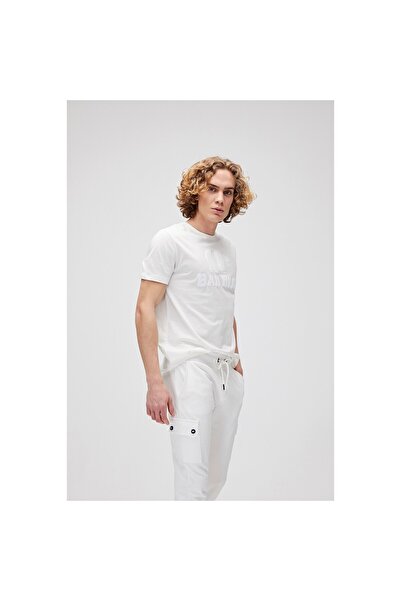 Bad Bear Erkek Beyaz Baskılı Bisiklet Yaka Tişört
