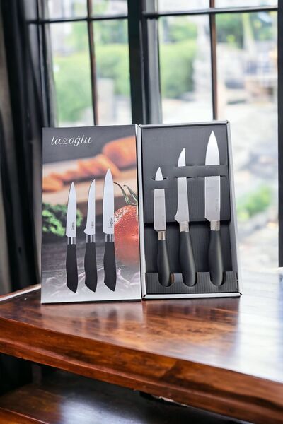 Lazoğlu 3'lü Bıçak Seti Siyah