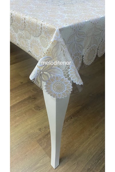 SALMAN Transparent Coating Sun Flower Pattern Silicone Slip-Resistant Pvc Oilcloth Table Cloth