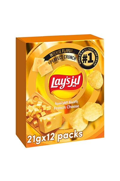 Lay's French Cheese Flavored Potato Chips, 21g x 12