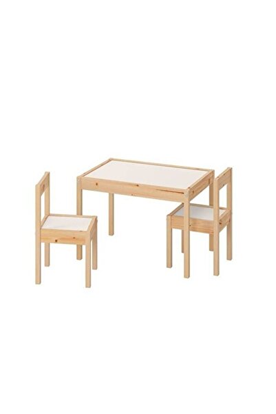 IKEA 2+ Yaş Çocuk Aktivite Ve Çalışma Masa Seti - 1 Masa Ve 2 Sandalye Ahşap Beyaz 2