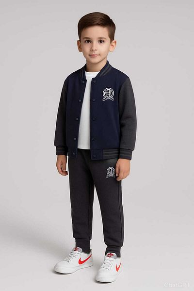 KNİTİCAL TEKSTİL Children's Printed Tracksuit Set Unisex