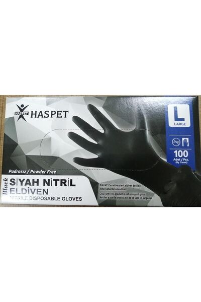 KOİNSMH Haspet Siyah Nitril Eldiven L Beden ** 1 PAKET **