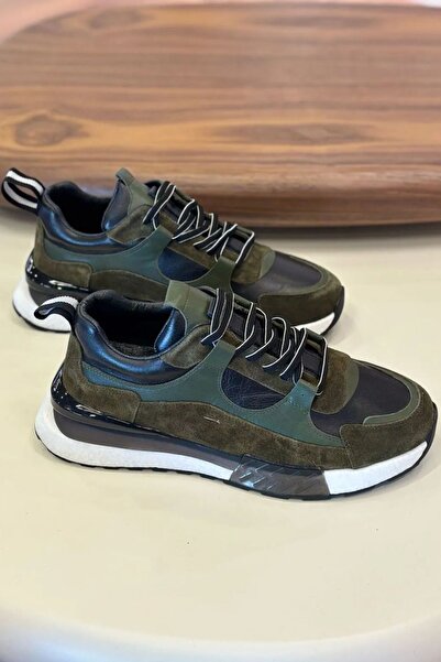 Paulo 1098 HAKİ SİYAH HAKİKİ DERİ ERKEK SNEAKERS
