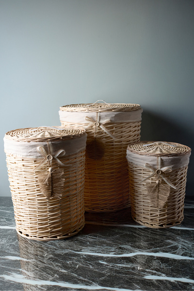 Perotti Salice Hasır 3'lü Çamaşır Sepeti