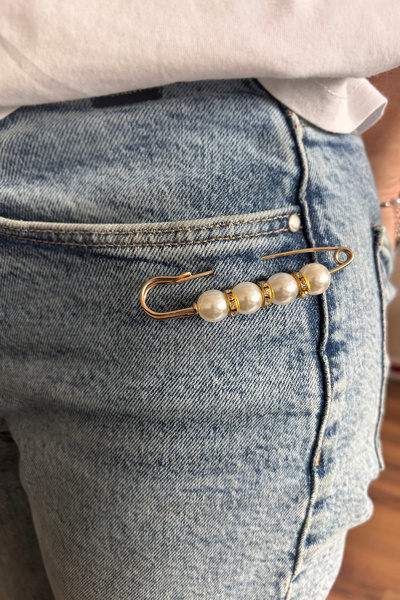 New Obsessions Çok Amaçlı İnci Detaylı Büyük İskoç İğne 2 Adet