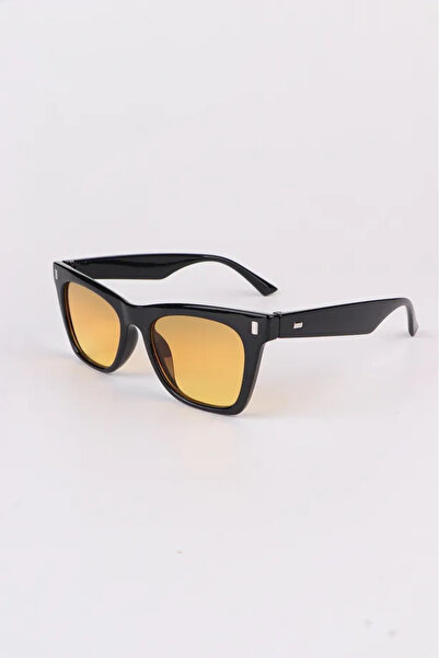 Chunky Frame Night Women's Black Orange Luxury Cat Sunglasses