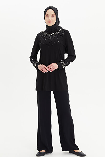 Setrms İncili Taşlı Penye Tunik