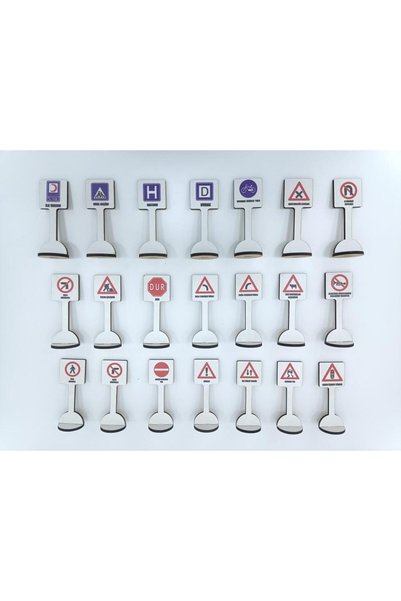 Edutoys Wooden Traffic Safety Set (21 Pieces)