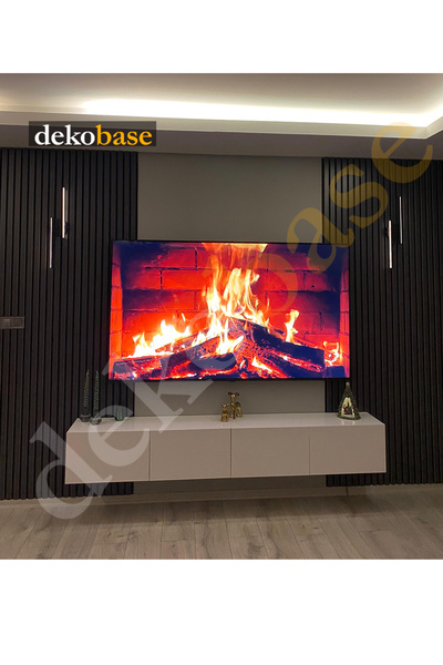 dekobase Antrasit (2 ADET) 40x270 cm Yeni Nesil Akustik Ahşap Duvar Paneli