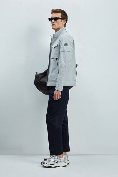 Lufian Albert Smart Men's Chino Trousers Comfort Pleated Navy Blue