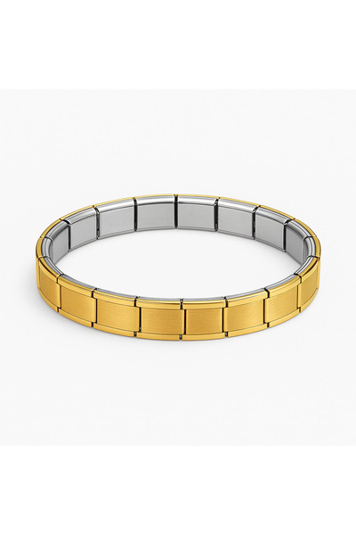 Bittox Men Women Unisex Stainless Steel Flexible Italian Bracelet- Gold and Silver Color Italian Bracelet