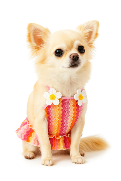Dolce Pets Kedi Köpek Kıyafeti Çizgili Papatya Elbise