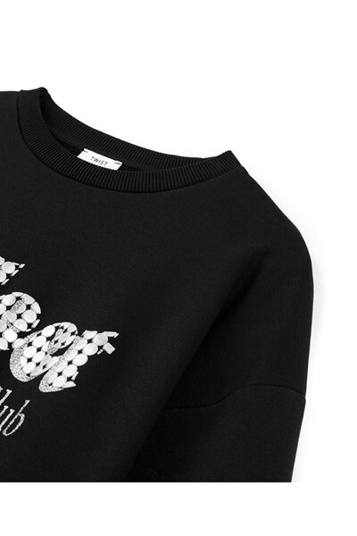 Twist Slogan Printed Sweatshirt