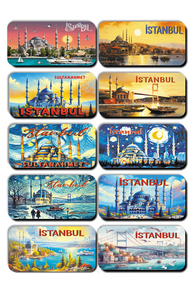Mia Pera İstanbul Simli 10 lu Magnet Sultan Ahmet Ayasofya Kız Kulesi Galata ...