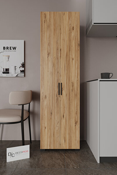 Decomob Ares 2 Kapaklı Boy Dolabı 8 Raflı Erzak Dolabı Çok Amaçlı Dolap Banyo...