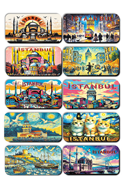 Mia Pera İstanbul Simli 10 lu Magnet Sultan Ahmet Ayasofya Kız Kulesi Galata ...
